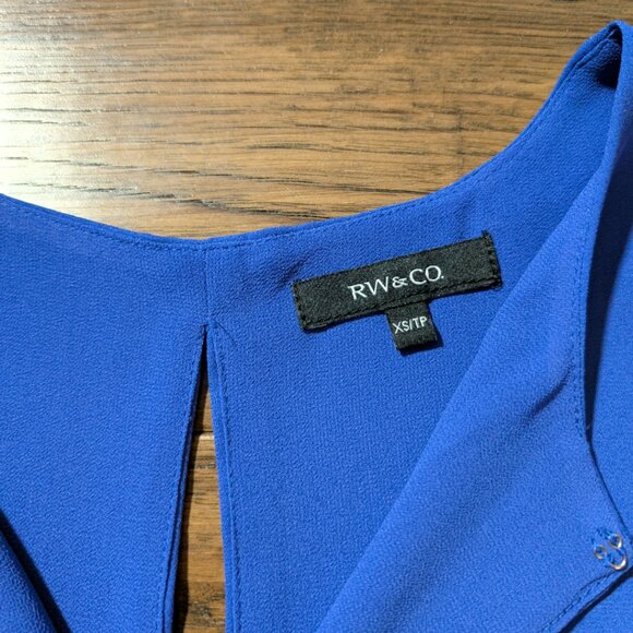 RW&CO peplum keyhole sleeveless top blue size XS - Picture 13 of 16